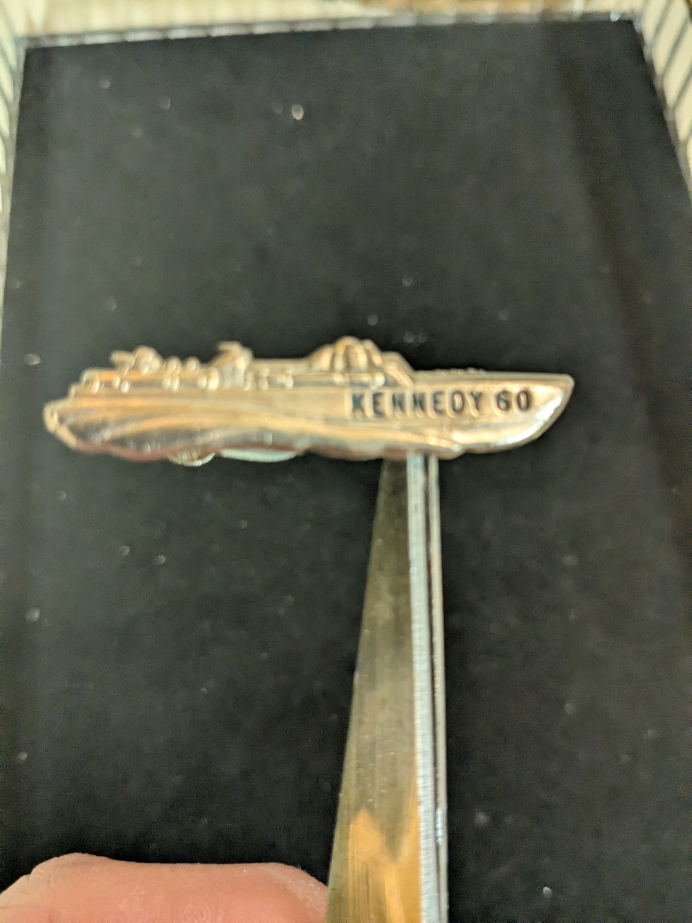 1960 Kennedy 60 Campaign Silver-Tone Tie Bar - Boat Motif